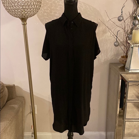 Allsaint’s Black Knee-Length Shirt Dress size small - Picture 1 of 5